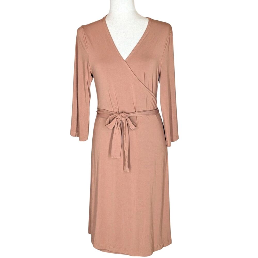 Caden Lane Women’s Maternity Wrap Nursing Robe One Size EUC Tan/Terra Cotta